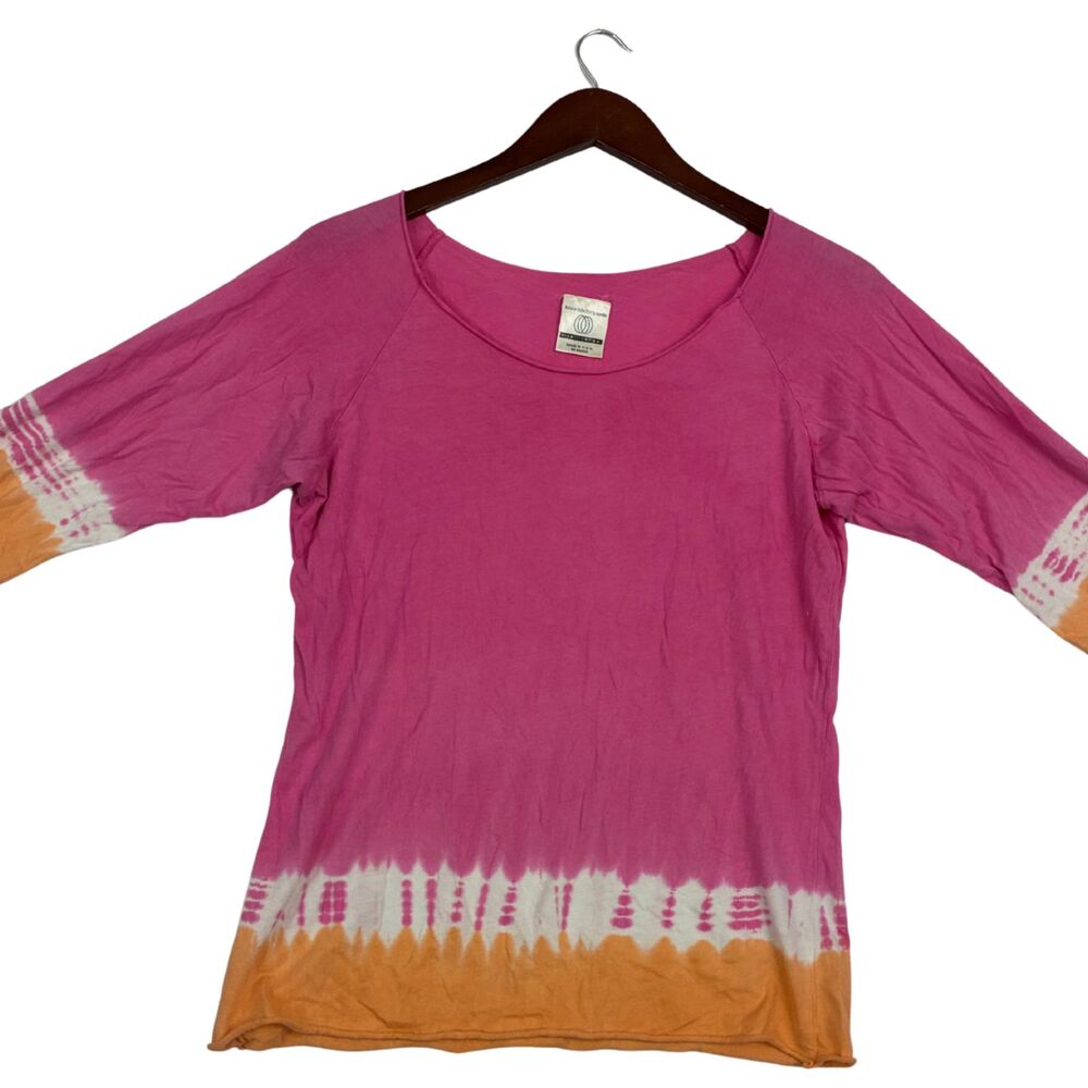 Balance Collection by Marika Women’s Tie Dye Pink Orange 3/4 Sleeve Top USA